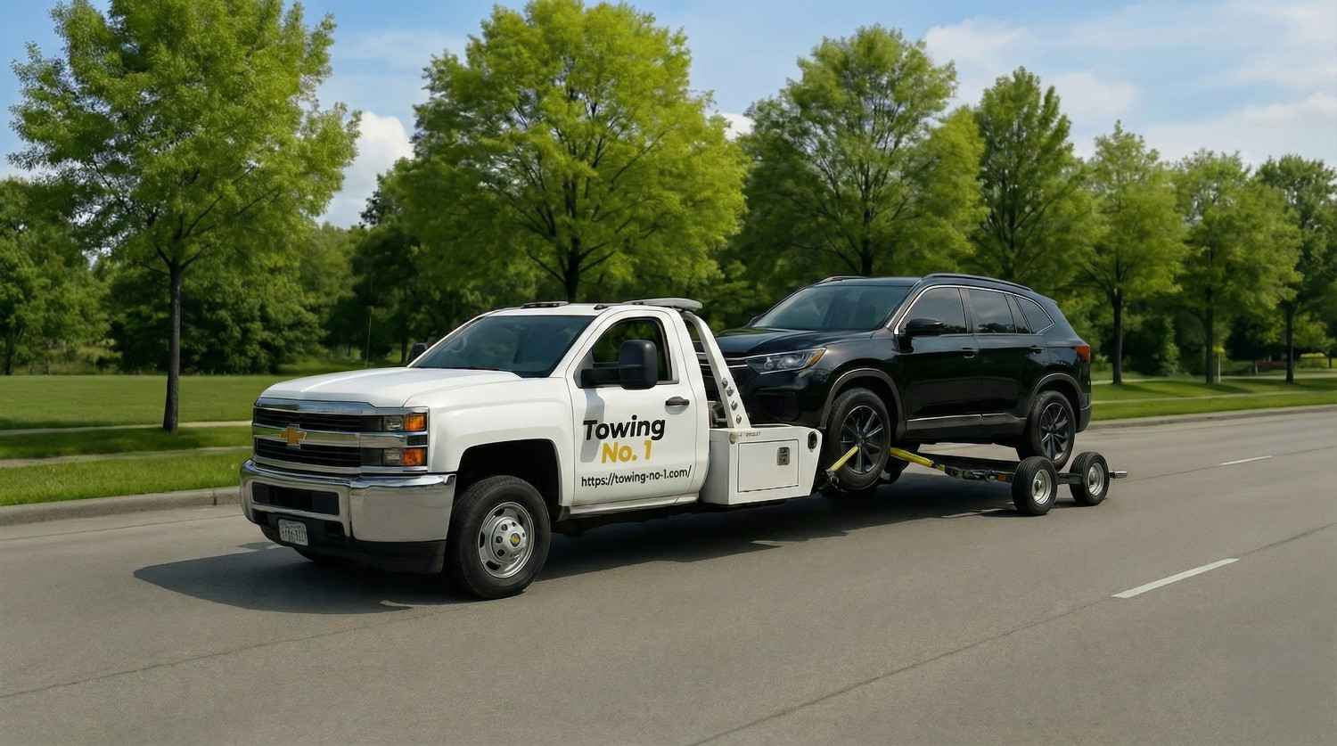 TowingNo.1 tow truck on the road