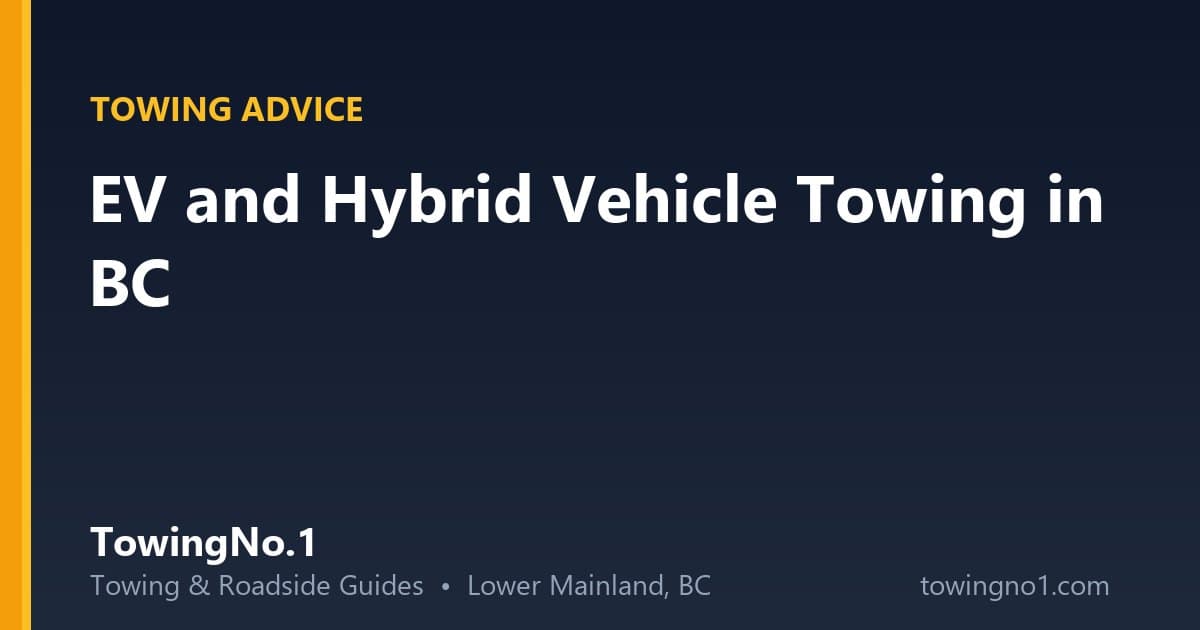 EV and Hybrid Vehicle Towing: What BC Drivers Need to Know