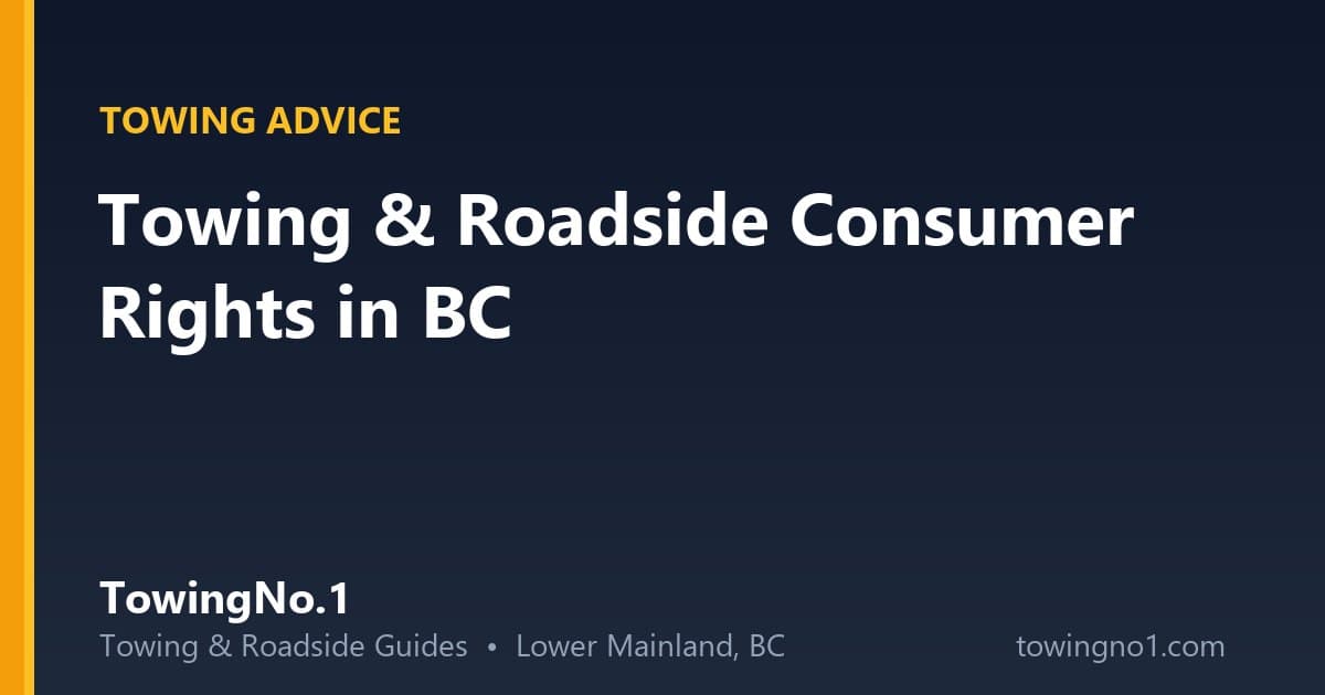 Towing and Roadside Consumer Rights in BC